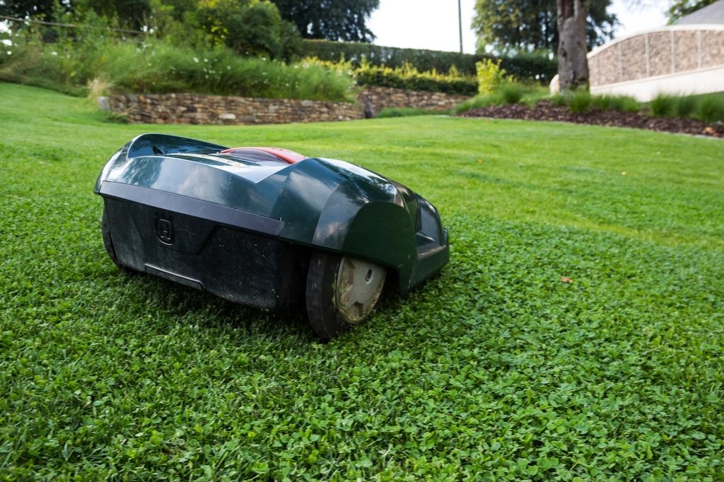 Robotplæneklipper på græs